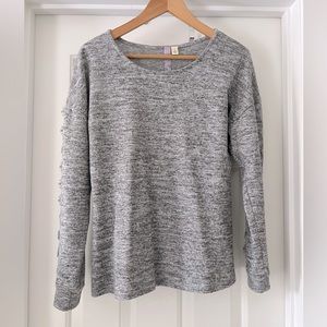 Gray Sweater w/ lace sleeve detail